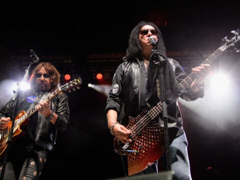 Ace Frehley preforms with Gene Simmons at The Children Matter Benefit Concert Featuring Gene Simmons, Ace Frehley, Don Felder And Cheap Trick on September 2, 2017 at CHS Field Stadium in St Paul, Minnesota.