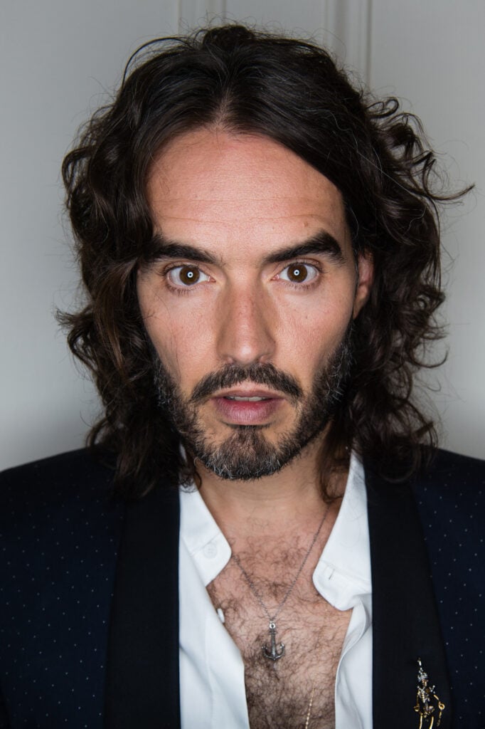Russell Brand takes part in a discussion at Esquire Townhouse, Carlton House Terrace on October 14, 2017 in London, England. 