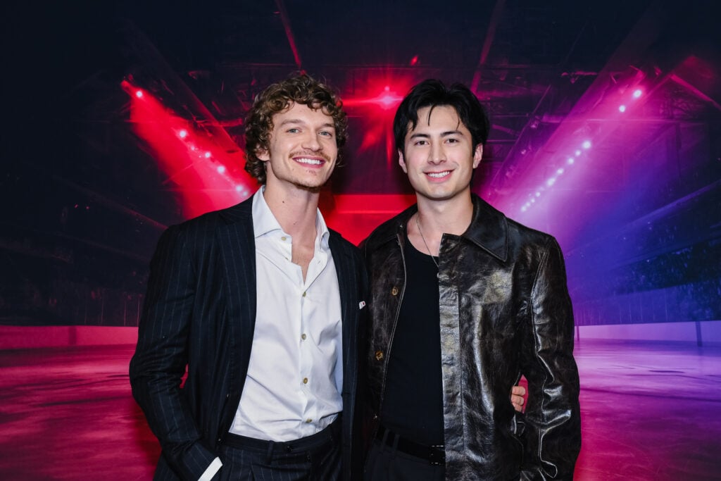 Connor Storrie and Hudson Williams with coincidental bi lighting in November 2025.