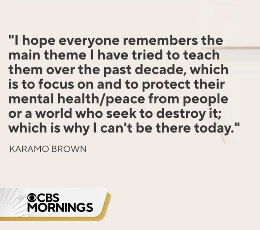 A Karamo Brown statement on CBS.