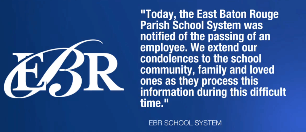A statement from East Baton Rouge School System on the death of Quinton Dixon.