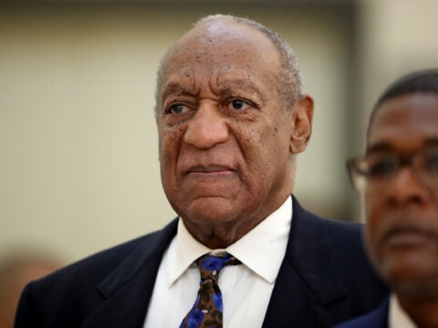 Actor and comedian Bill Cosby returns to the courtroom after a break with his spokesman Andrew Wyatt at the Montgomery County Courthouse, during his sexual assault trial sentencing in Norristown, Pennsylvania, U.S. September 24, 2018.
