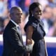 Former US President Barack Obama and his wife and former First Lady Michelle Obama stand on stage after she introduced him on the second day of the Democratic National Convention (DNC) at the United Center in Chicago, Illinois, on August 20, 2024.