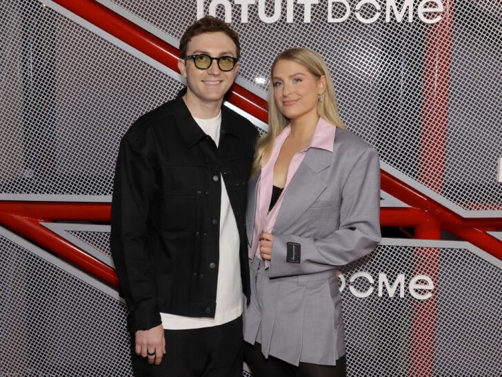 Daryl Sabara and Meghan Trainor attends the Opening Night of The Intuit Dome at Intuit Dome on August 15, 2024 in Los Angeles, California.