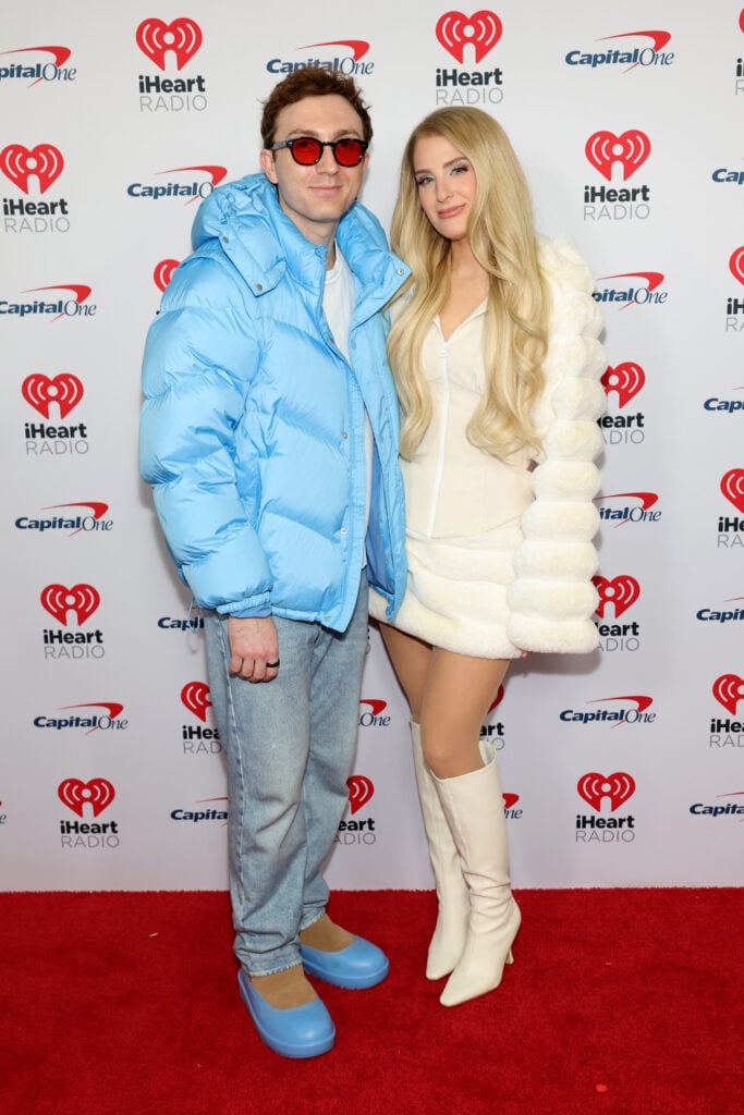 Daryl Sabara and Meghan Trainor attend iHeartRadio z100's Jingle Ball 2024 Presented By Capital One at Madison Square Garden on December 13, 2024 in New York City.
