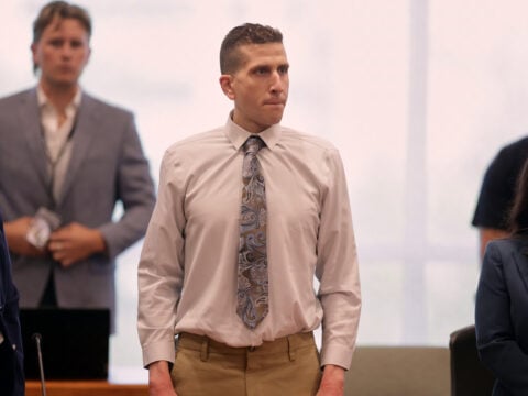 Bryan Kohberger, charged in the murders of four University of Idaho students in 2022, appears for a hearing at the Ada County Courthouse on July 2, 2025, in Boise, Idaho.