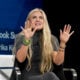 Erika Kirk speaks onstage during The New York Times DealBook Summit 2025 at Jazz at Lincoln Center on December 03, 2025 in New York City.