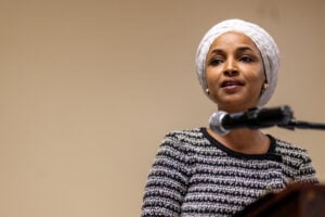 U.S. Rep. Ilhan Omar (D-MN) speaks during a town hall meeting at the Urban League Twin Cities facility on January 27, 2026 in Minneapolis, Minnesota.