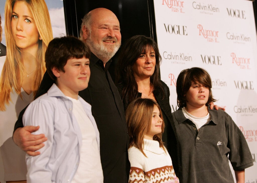 Director Rob Reiner (second from left) and family arrive at the premiere of "Rumor Has It" at the Grauman?s Chinese Theater on December 15, 2005 in Hollywood, California.  