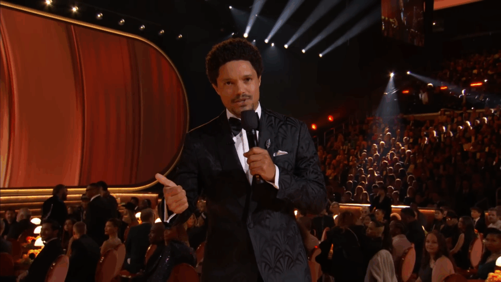 Trevor Noah hosts the Grammys.