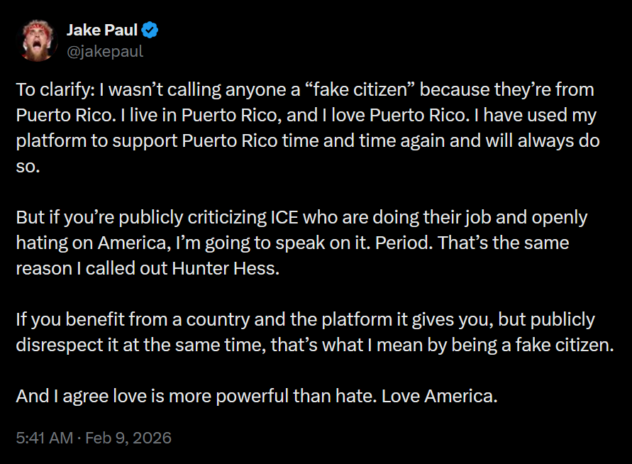 The third of Jake Paul's four Bad Bunny tweets.