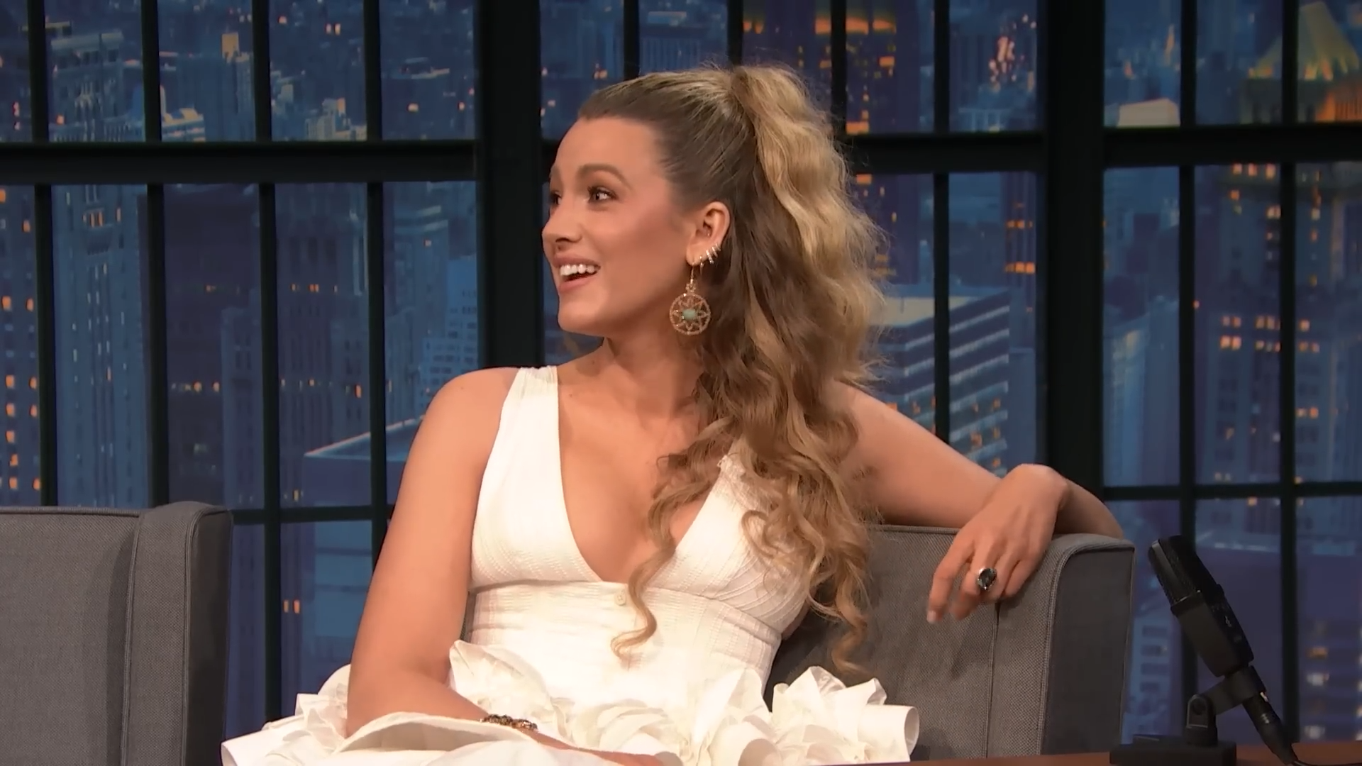 Blake Lively in a white dress