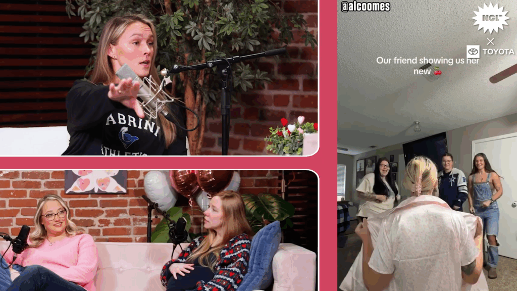 Kylie Kelce and friends on her podcast