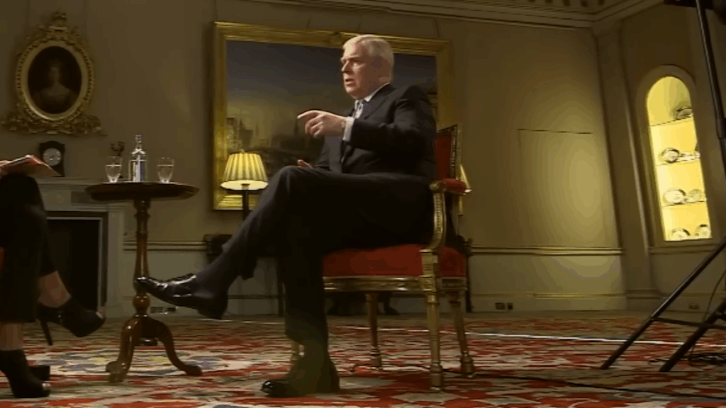 Ex-prince Andrew Mountbatten Windsor during his 2019 Newsnight interview.