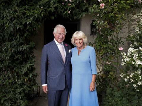 HRH Prince Charles, Prince of Wales and Her Royal Highness Camilla, Duchess of Cornwall pose for an official portrait to celebrate Wales Week 2019 taken at their Welsh residence Llwynywormwood on July 2, 2019 in Myddfai, Wales, United Kingdom.