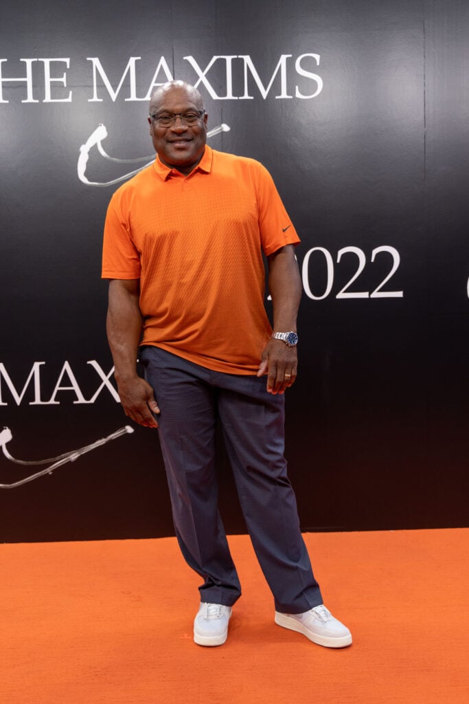 Bo Jackson walks on the orange carpet at NIKE, Inc on September 8, 2022 in Beaverton, Oregon. 