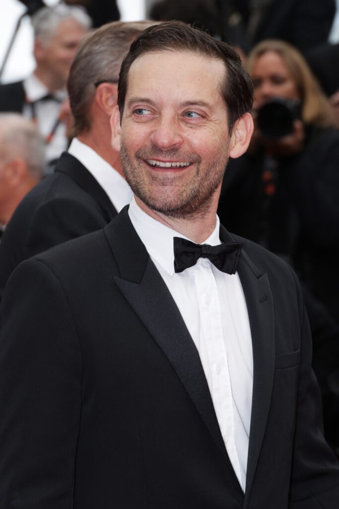 Tobey Maguire attends the "Killers Of The Flower Moon" red carpet during the 76th annual Cannes film festival at Palais des Festivals on May 20, 2023 in Cannes, France. 