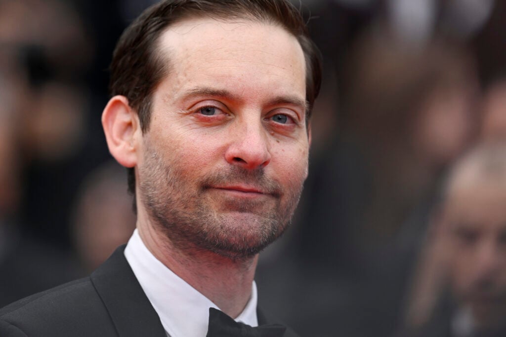 Tobey Maguire attends the "Killers Of The Flower Moon" red carpet during the 76th annual Cannes film festival at Palais des Festivals on May 20, 2023 in Cannes, France. 
