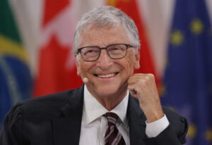 Philanthropist and former Microsoft CEO Bill Gates speaks in a panel discussion at the Global Solutions Summit on May 07, 2024 in Berlin, Germany.