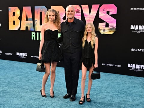 Eric Dane and his daughters Billie Beatrice Dane and Georgia Dane attend the Los Angeles premiere of 