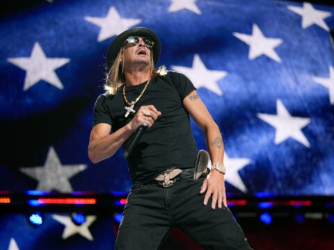 Musician Kid Rock performs on the fourth day of the Republican National Convention at the Fiserv Forum on July 18, 2024 in Milwaukee, Wisconsin.