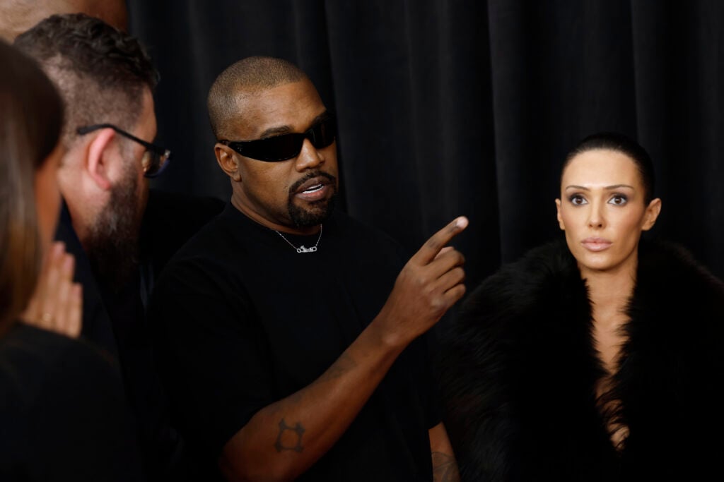 Kanye West and Bianca Censori attend the 67th GRAMMY Awards on February 02, 2025 in Los Angeles, California. 