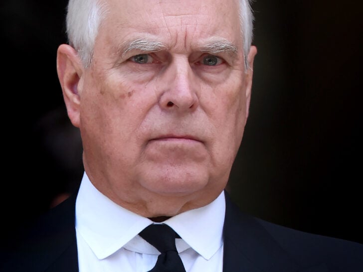 Prince Andrew, Duke of York attends the funeral of The Duchess of Kent at Westminster Cathedral on September 16, 2025 in London, England.