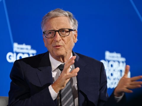 Bill Gates speaks onstage at the Bloomberg Philanthropies Global Forum 2025 at The Plaza Hotel on September 24, 2025 in New York City.