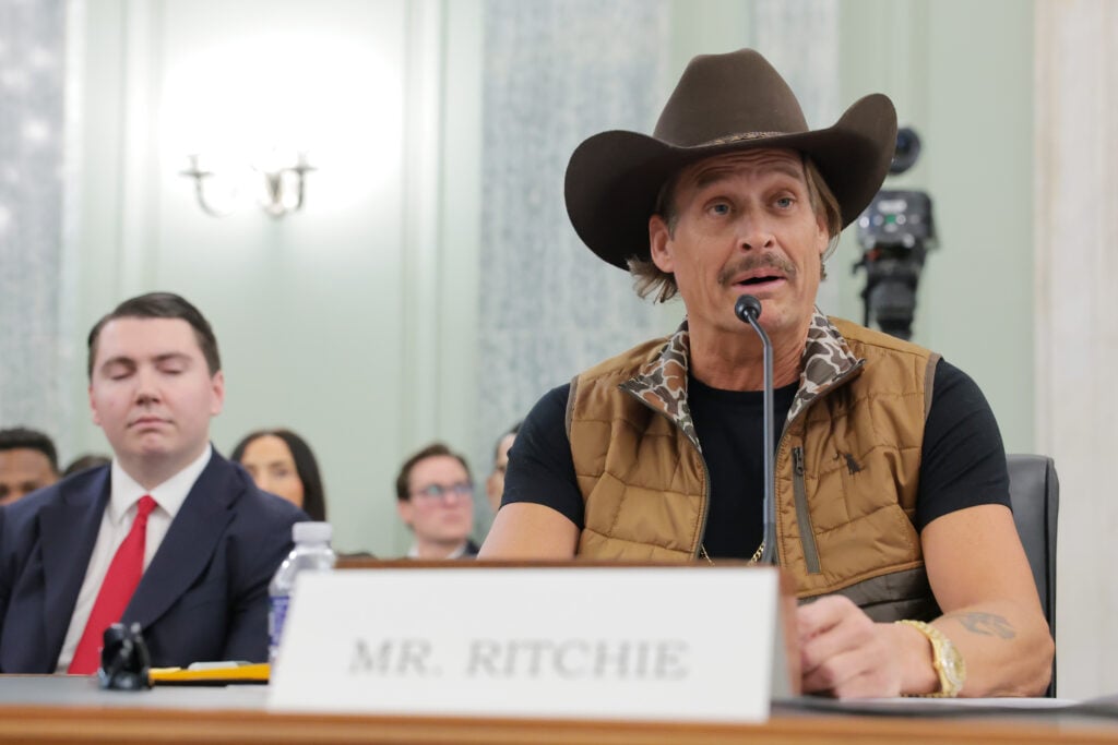 Musician Kid Rock speaks during a subcommittee hearing with the Senate Committee on Commerce, Science, and Transportation in the Russell Senate Office Building on January 28, 2026 in Washington, DC. 