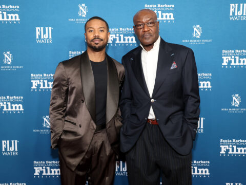 Michael B. Jordan and Delroy Lindo with FIJI Water at the 41st Annual Santa Barbara International Film Festival: Outstanding Performer Award honoring Michael B. Jordan at The Arlington Theatre on February 12, 2026 in Santa Barbara, California.