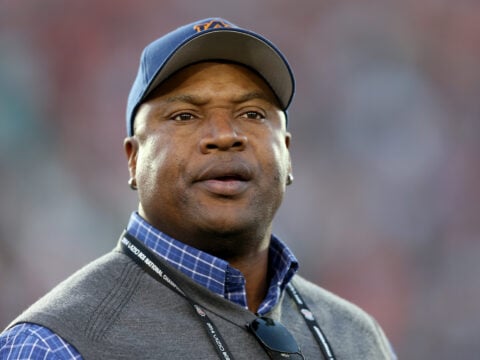 Former Auburn Tigers player Bo Jackson on the field before the 2014 Vizio BCS National Championship Game at the Rose Bowl on January 6, 2014 in Pasadena, California.
