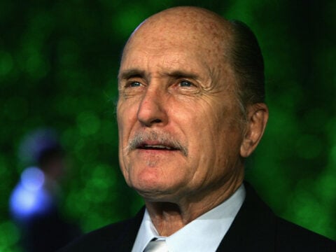 Actor Robert Duvall arrives at the Vanity Fair Oscar Party at Mortons on February 27, 2005 in West Hollywood, California.