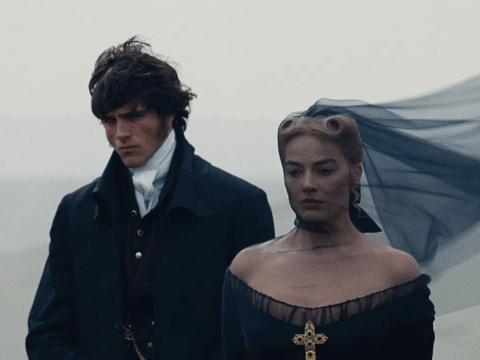 Jacob Elordi and Margot Robbie star in 'Wuthering Heights.'