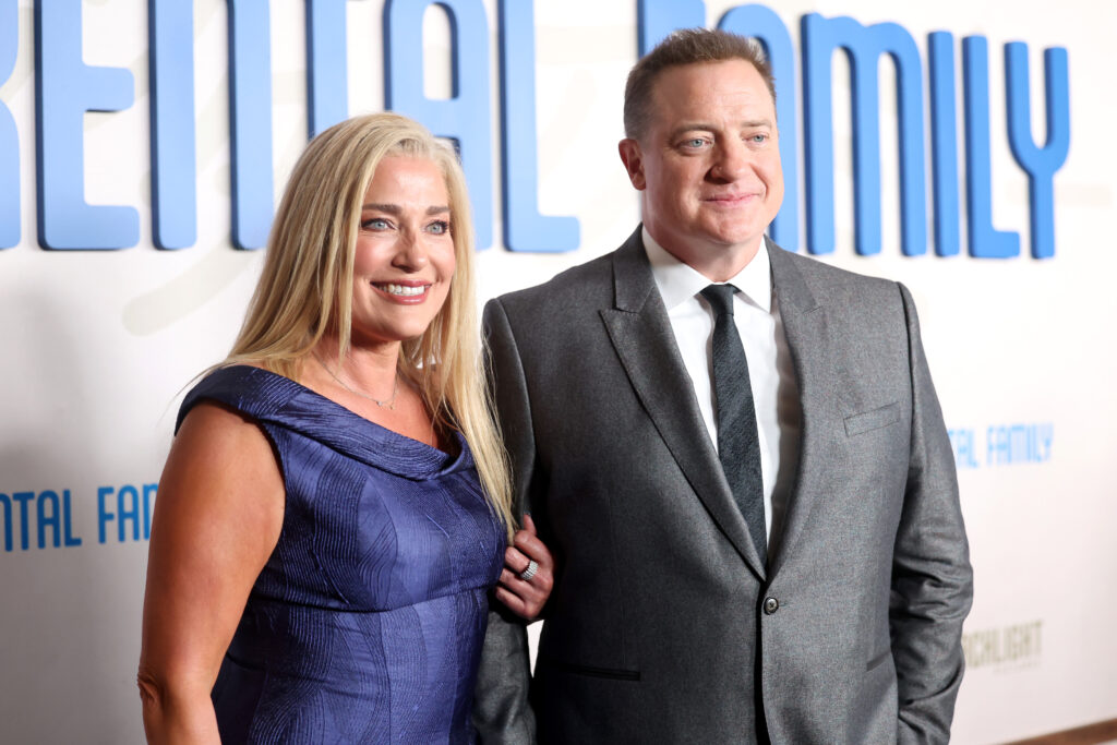 Jeanne Moore and Brendan Fraser in November 2025.