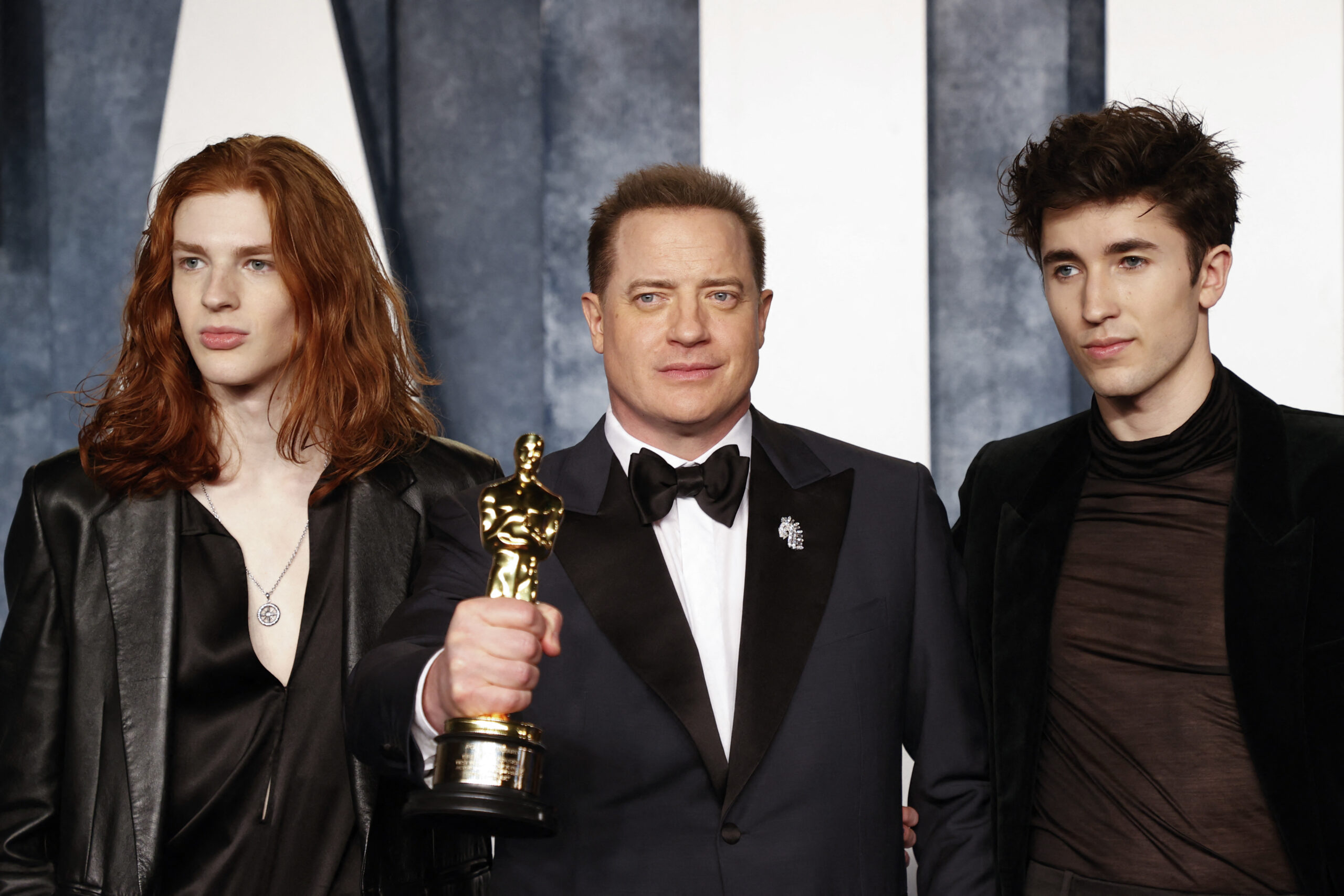 Leland Fraser, Brendan Fraser, and Holden Fraser in 2023.