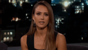 Jessica Alba talks to Jimmy Kimmel.