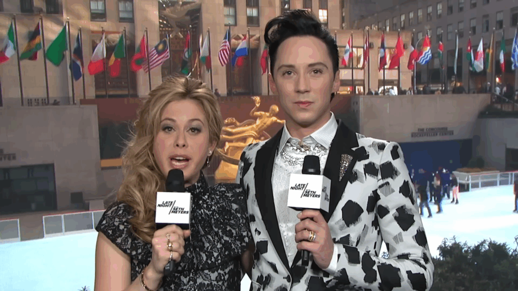 Johnny Weir and Tara Lipinski on NBC.