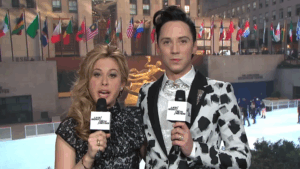 Johnny Weir and Tara Lipinski on NBC.
