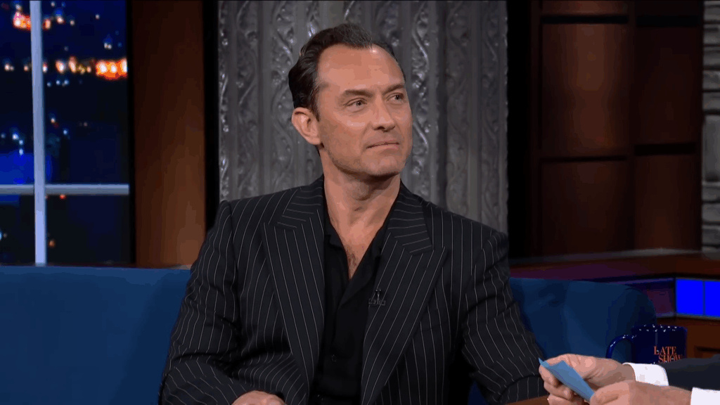 Jude Law on The Late Show.