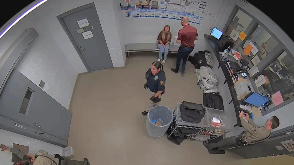 Kendra Caldwell under arrest.