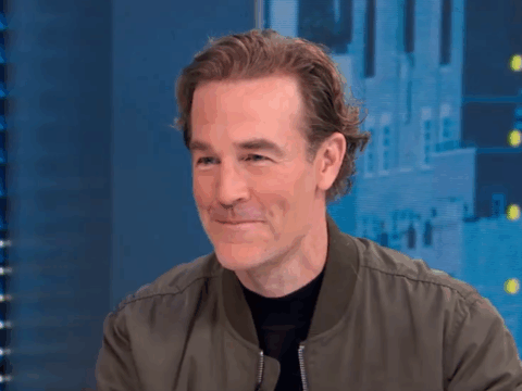 James Van Der Beek gives a bittersweet smile.