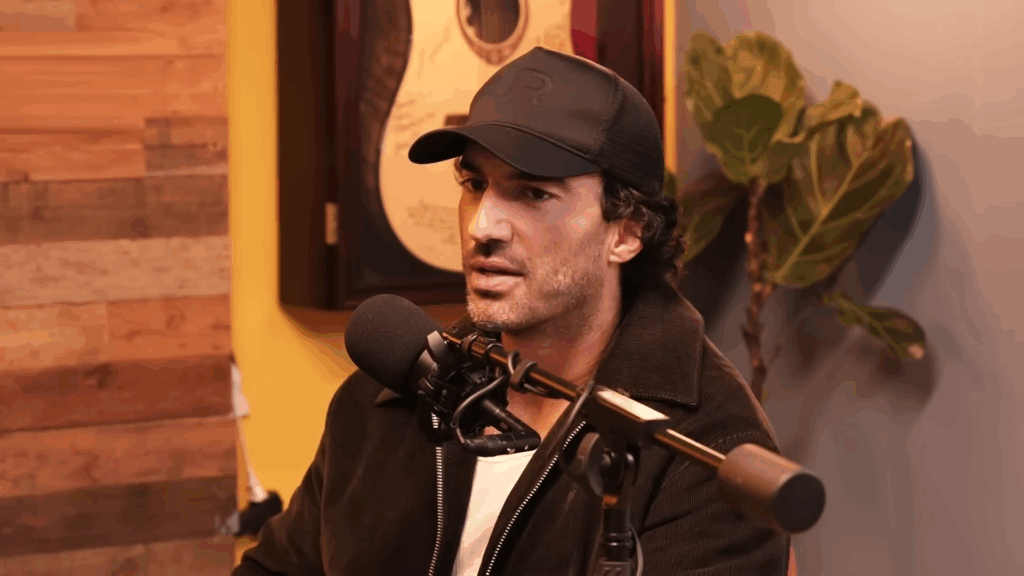 Justin Baldoni on a podcast.