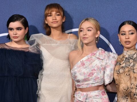 Barbie Ferreira, Zendaya, Sydney Sweeney and Alexa Demie attend the Los Angeles premiere of the new HBO series 