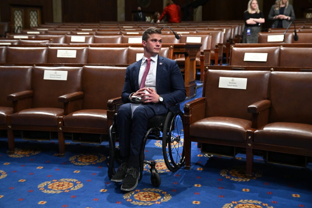 Rep. Madison Cawthorn (R-NC) arrives for the State of the Union address at the U.S. Capitol on March 1, 2022 in Washington, DC. 