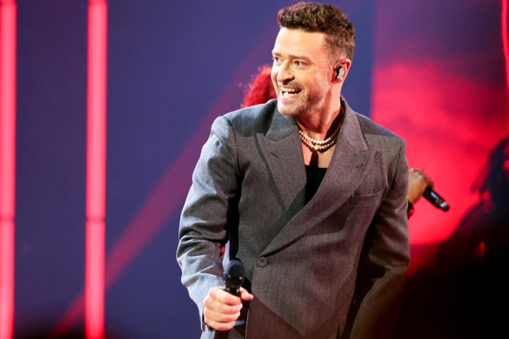 Justin Timberlake performs onstage during the 2024 iHeartRadio Music Awards at Dolby Theatre on April 01, 2024 in Hollywood, California.