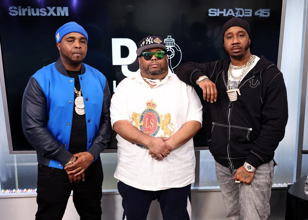 38 Spesh, Lord Sear and Benny The Butcher visit SiriusXM at SiriusXM Studios on October 18, 2024 in New York City. 