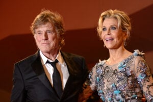 Jane Fonda and Robert Redford attending the premier of the movie "Our Souls at Night" during the 74th Venice Film Festival at Venice Lido.