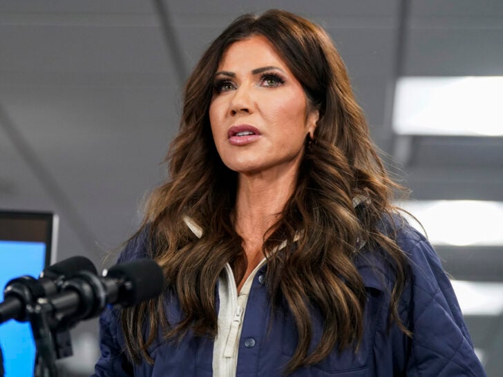 U.S. Secretary of Homeland Security Kristi Noem speaks during a news conference in the National Response Coordination Center at the Federal Emergency Management Agency (FEMA) headquarters on January 24, 2026 in Washington, DC.
