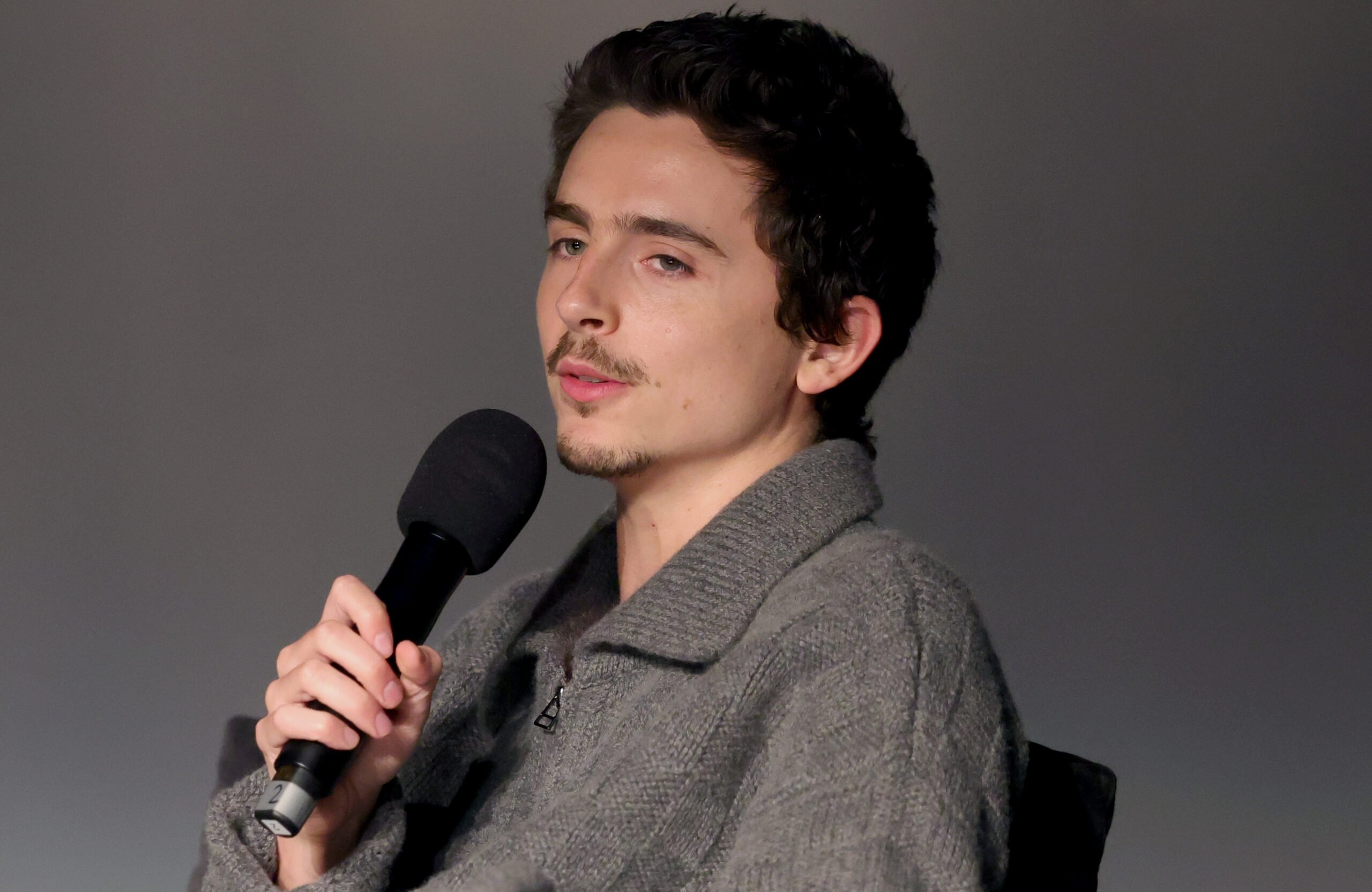 Timothée Chalamet speaks during the Valentine's Day weekend special