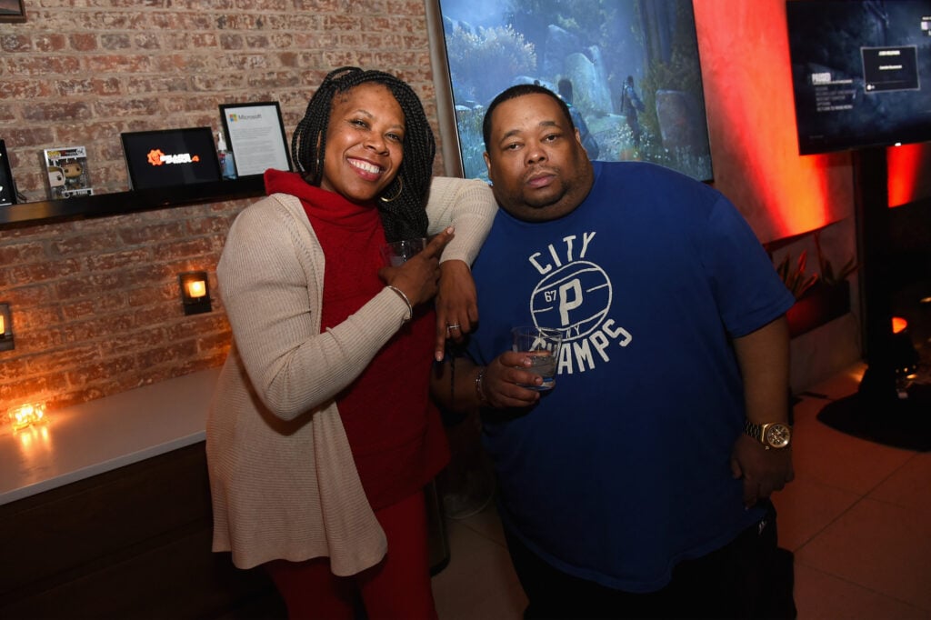 Musician Heather B and Lord Sear attend the Xbox & Gears Of War 4 New York launch event at The Microsoft Loft on October 7, 2016 in New York City.  